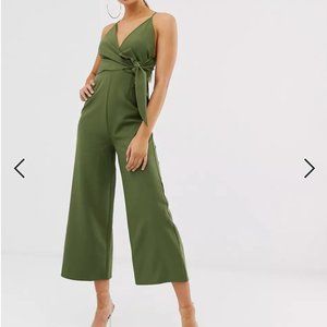 ASOS DESIGN twist front strappy culotte jumpsuit